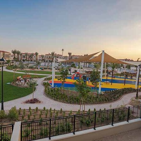 Metal park railings and fence