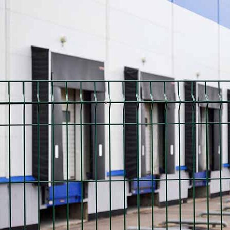 Wire fence around the loading dock